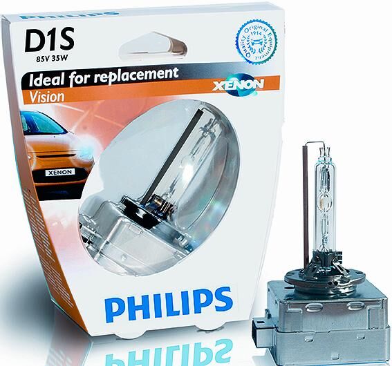 Visão de xenônio do farol Philips da d1s vision s1.