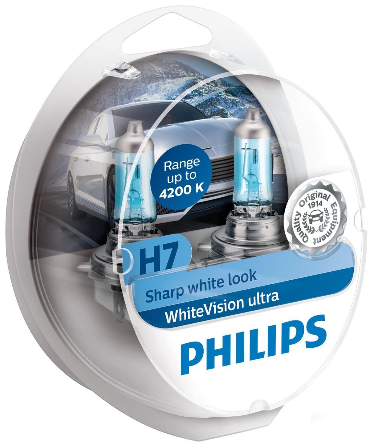 Hoofdlamp philips "white vision ultra lamp h7 12v kit philips white visors. ult