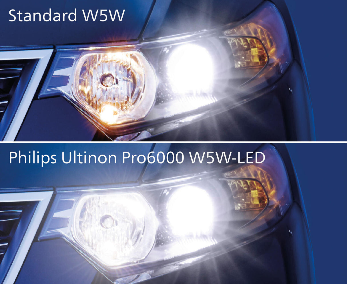 Hoofdlamp philips "ultinon pro6000 w5w-led". lamp 12 v w5w-led philips