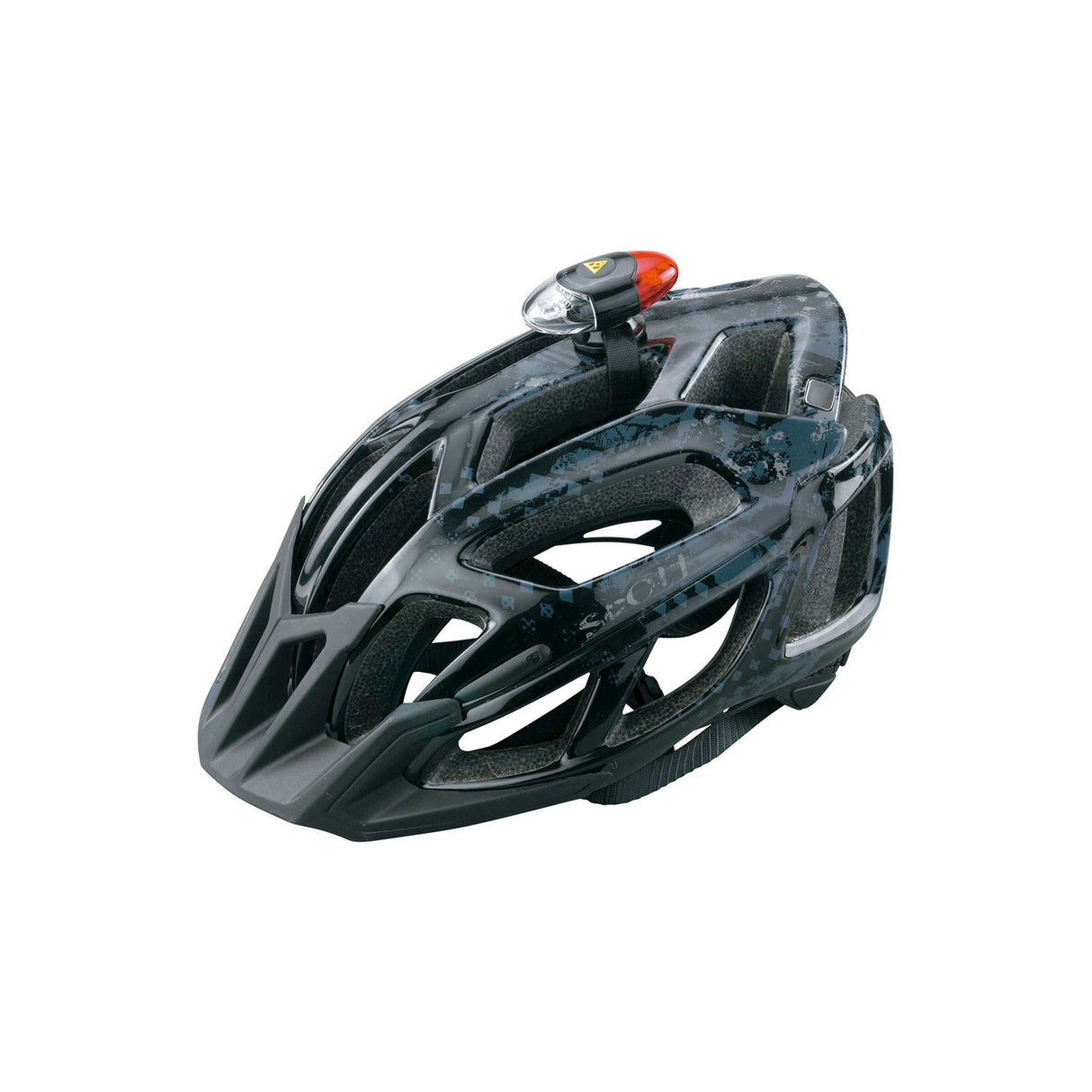 Batteria di dimora a LED a LED del casco topoak nero