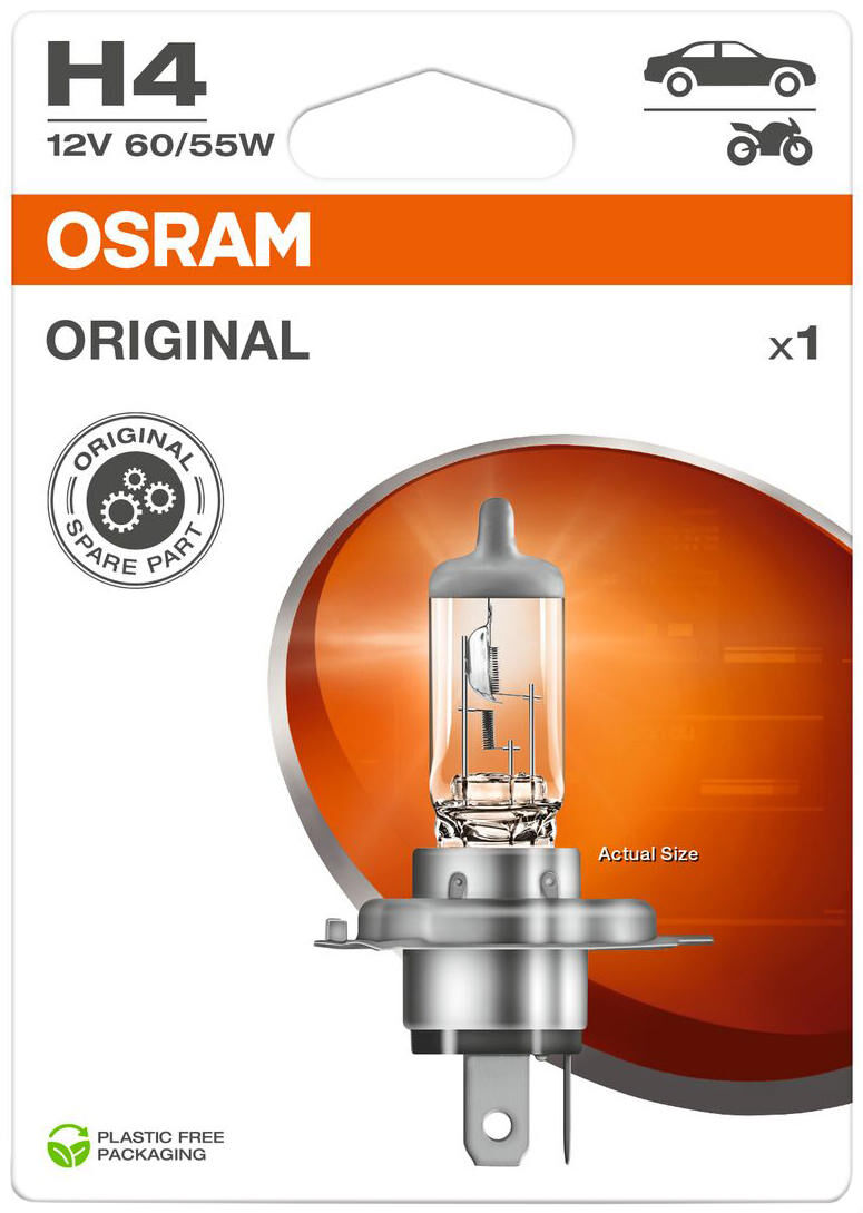 Osram headlight h4 12v 60 55w sbent base p 43t