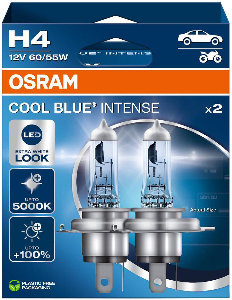 Osram naglavna svetilka cool blue intense od svetilke h4 60 55 w set cool blue intense