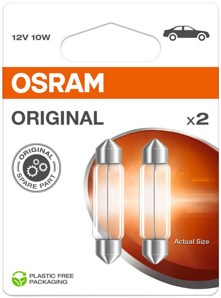 Lâmpada de pêndulo Osram soff.lamp 12v 10w 2pcs.sb base sv 8.5-8
