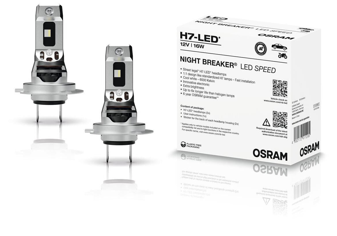 Osram hoofdlamp night breaker led speed van lamp h7 led speed 12v16w night breaker