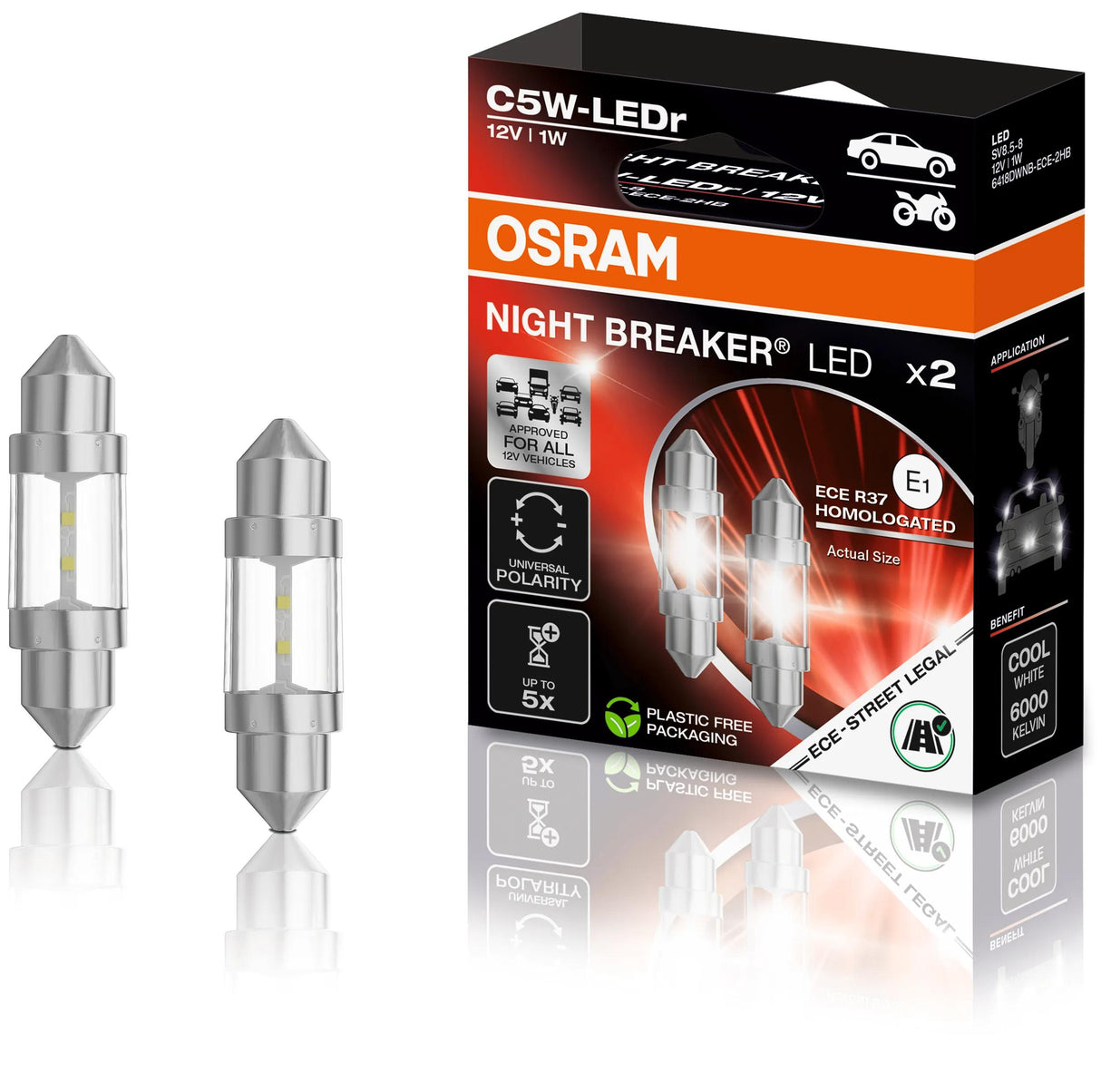 Osram c5w ece night breaker led 2vp