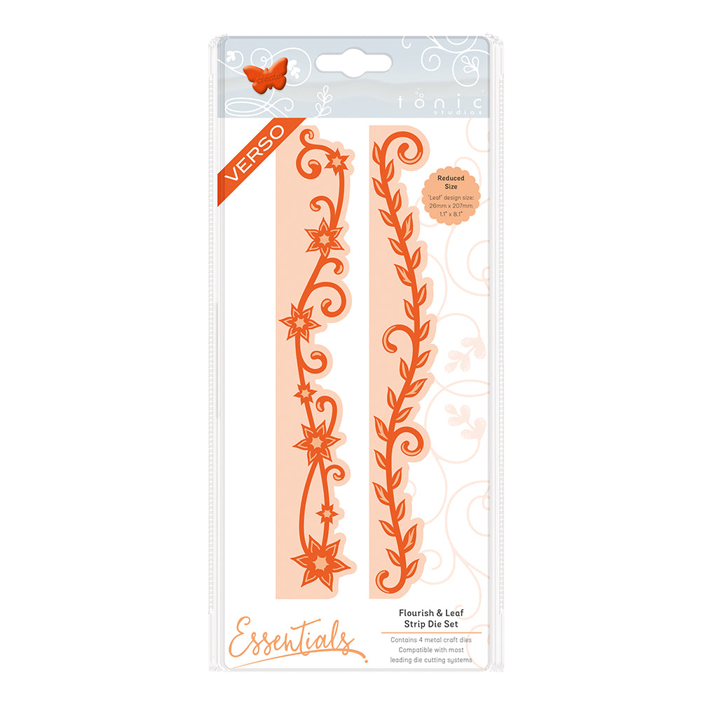Tonic studios • essentials strip die set flourish leaf