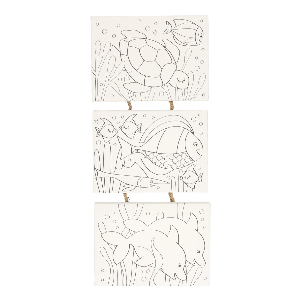 Canvas Painting Set underwater world, set of 3 pieces