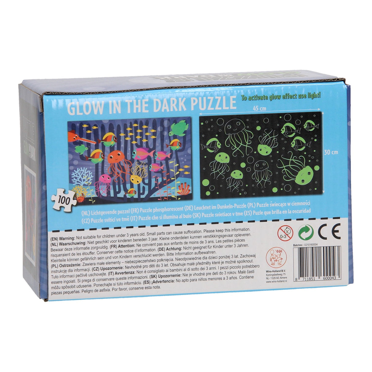 Line puzzle glow in the dark - underwater world, 100th.