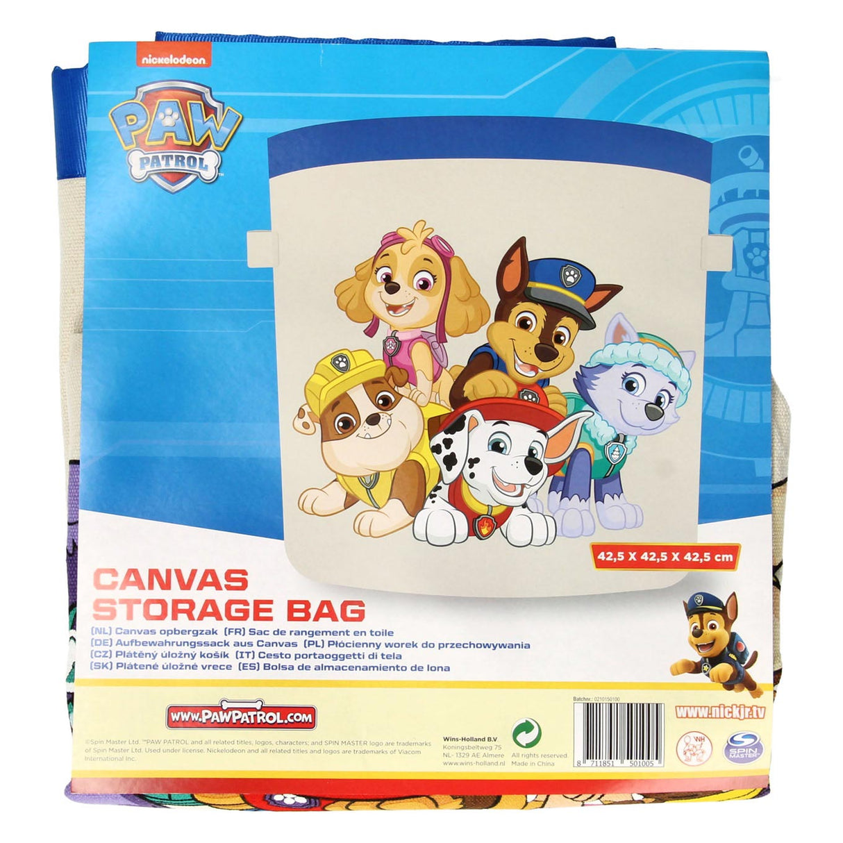 Sac de rangement en toile Wins Holland Paw Patrol