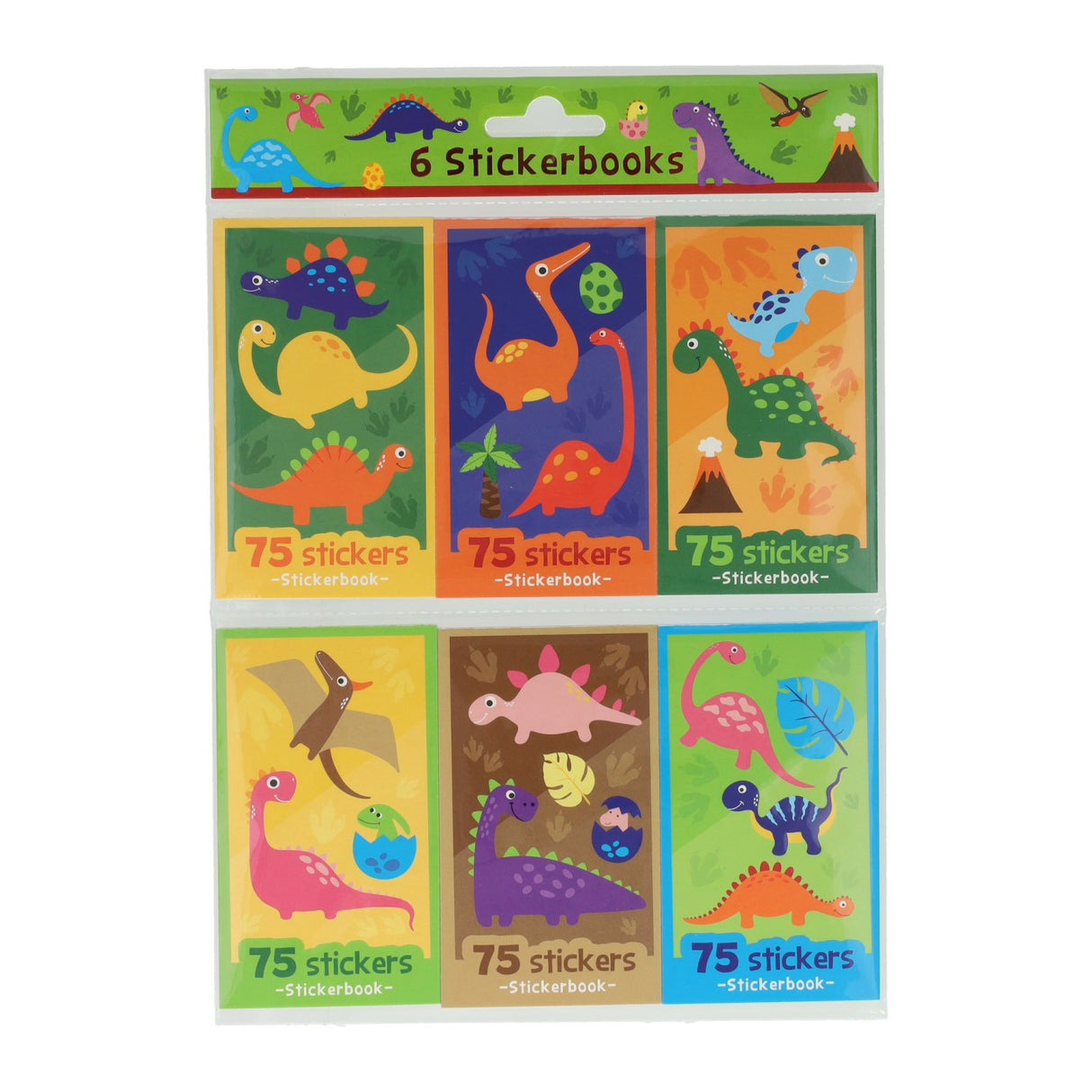 Booklets à main d'autocollant dinosaurus, 6e.