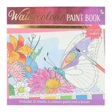 Wins holland waterverfkleurblok volwassenen - vlinders en bloemen - incl penseel en 6 kleuren waterverf