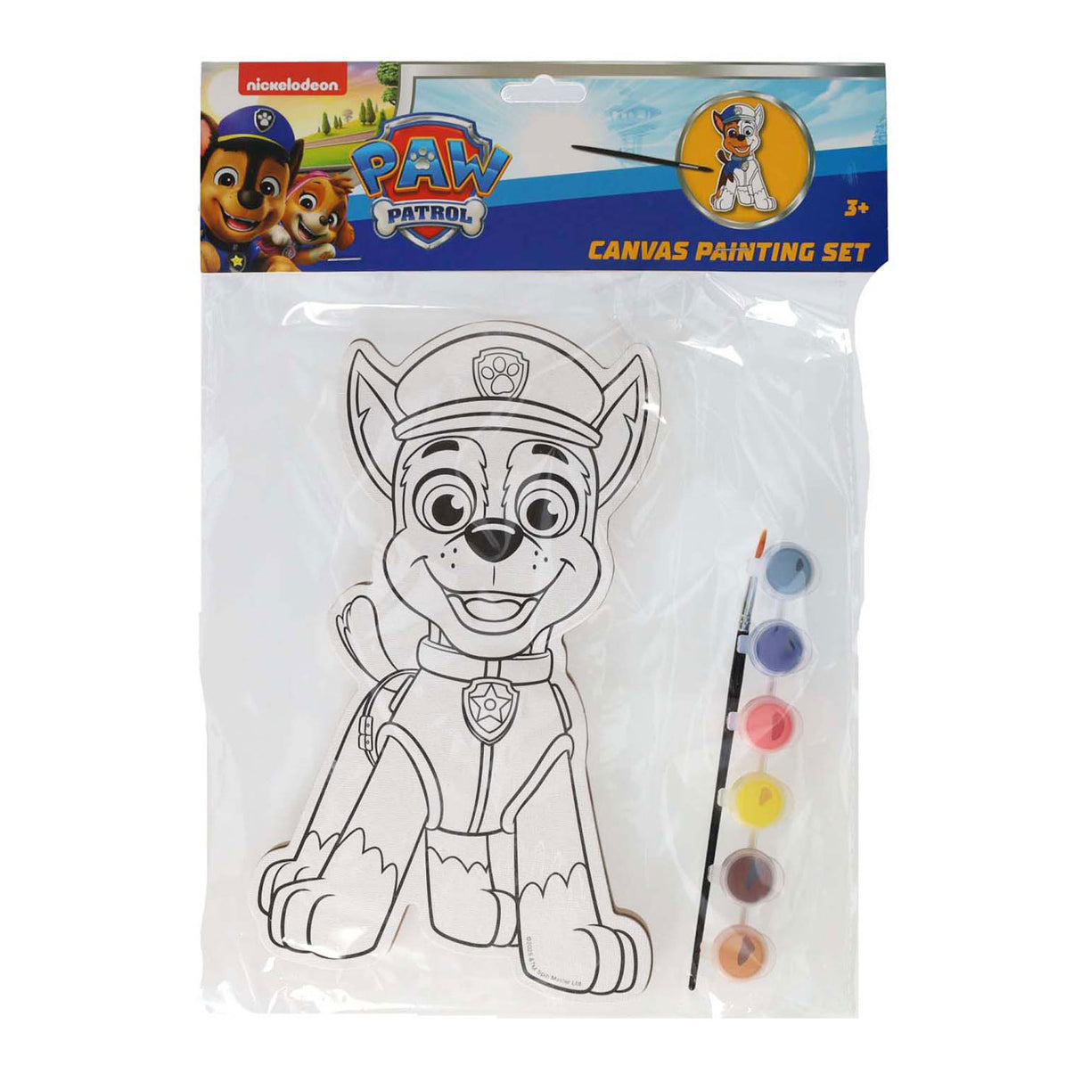 Wins holland canvas schilderen paw patrol - chase - incl penseel en 6 kleuren verf