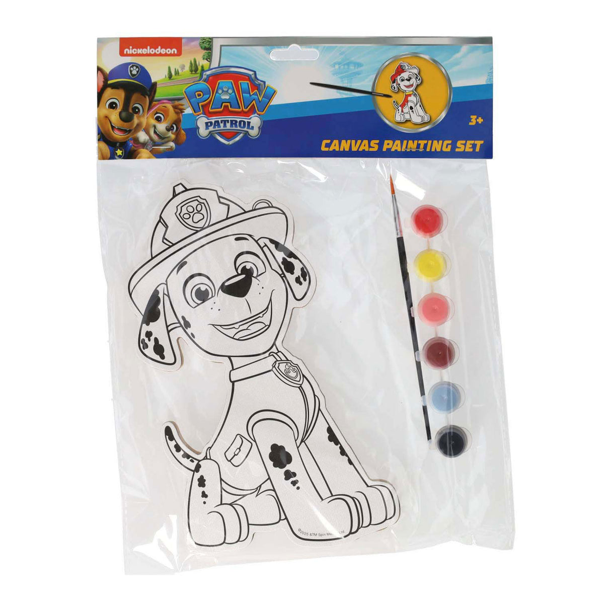 Wins holland canvas schilderen paw patrol - marshall - incl penseel en 6 kleuren verf