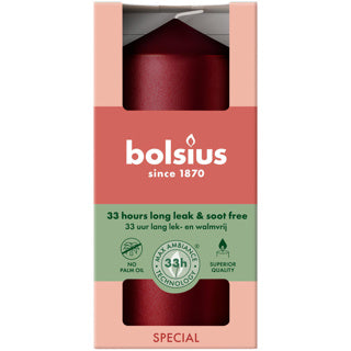 Bolsius stompkaars 120 58 metallic red
