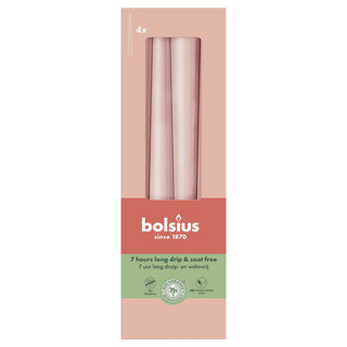 Bolsius gotische kaarsen 245 24 doos 4 misty pink