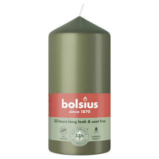 Bolsius stompkaars 120 58 fresh olive