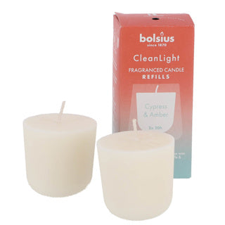 Bolsius refill Clean Light Pack 2 Cypress Amber