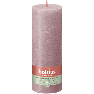 Bolsius rustic pillar candle 190 68 pink