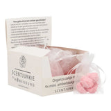Amber cube Roos Rose 2.5 cm Organza bag 4 pieces