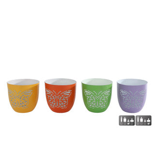 Tealight Holder Vlinder 4 asorti Metal