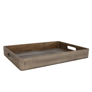 Bandeja de madera gris grande Kai 36.5x26.5x4.5 cm