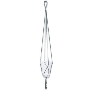 In the Mood Collection flowerpot holder dark green white macrame 110 cm