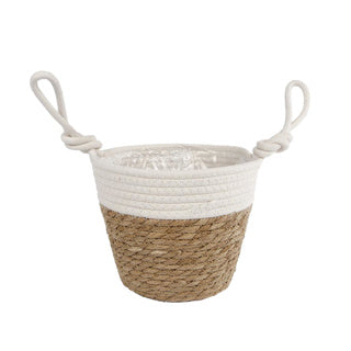 Band Blois M Naturel White Riet Pot