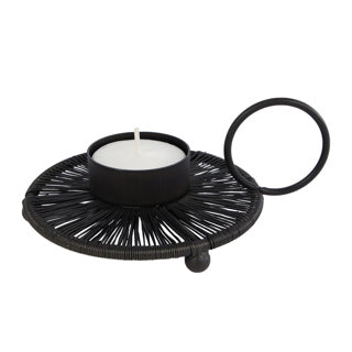 Dárky Amsterdam Tealight Holder Wire L Black Metal 14x11x4cm
