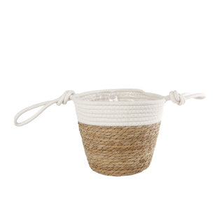 Mand Blois L Naturel White Riet Pot 21