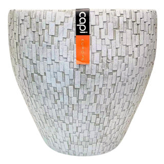 Flower pots white 39 cm set of 2 Capi Europe