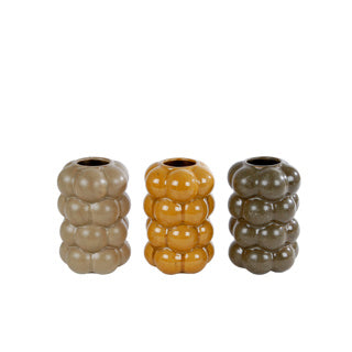 Vase earthenware bram 9x9x13 cm 3 assorti