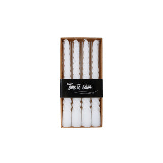 No brand table candle twist white 4 hours 4 pieces 2.2x2.2x19cm