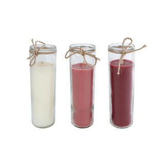 Candle Saat vum Liewen 3 Assorti Glas 5x5x17 cm