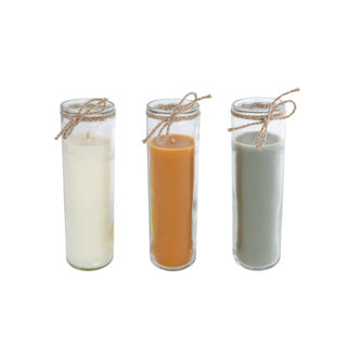 Candle Saat vum Liewen 3 Assorti Glas 5x5x17 cm