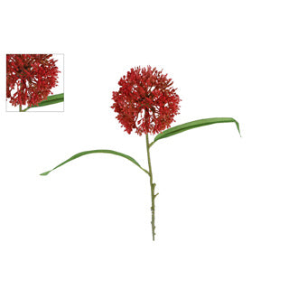 Kunstbloem allium ball oranje pe 55cm | 2 stuks