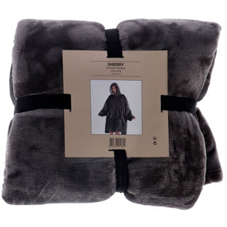 No brand hoodie sherry 70 x 110 charcoal gray