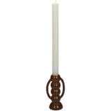Candlestick Fine Earthenware Brown 7.4x5.5x13.7cm