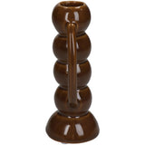 Candlestick Fine Earthenware Brown 7.4x5.5x13.7cm