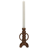 Candlestick Fine Earthenware Brown 10x4.5x21.5cm