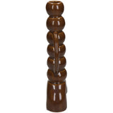 Candlestick Fine Earthenware Brown 10x4.5x21.5cm