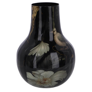 Vase pigeon l black metal 22x22x30 cm