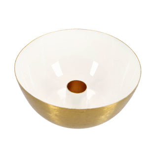 Candlestick madras bowl white 14 cm metal