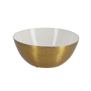 Candlestick madras bowl white 14 cm metal