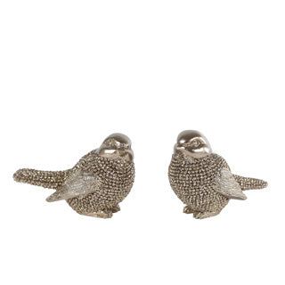 No brand sculptuur vogeltje goud 2 assorti 8x4,5x5cm