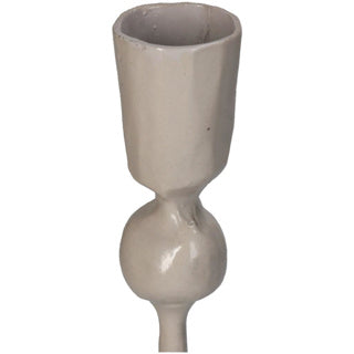Candlestick Iron Beige 8x8x30cm