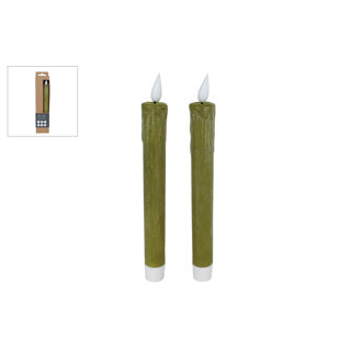 Candle LED Fernbedienung Green Set2