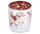 Tealight holder Hummingbird S white brown glass 7.5x7.5x8cm