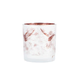 Tealight holder Hummingbird S white brown glass 7.5x7.5x8cm