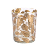 Tealight holder Leaf Glass Clear 10x10x13cm