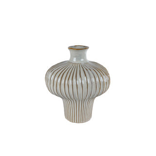 Vase Jodie S White Brown Earthw 25.5x23.5x29cm